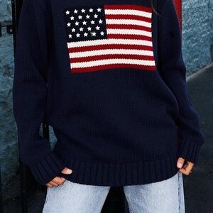 Brandy Melville Navy American Flag Sweater